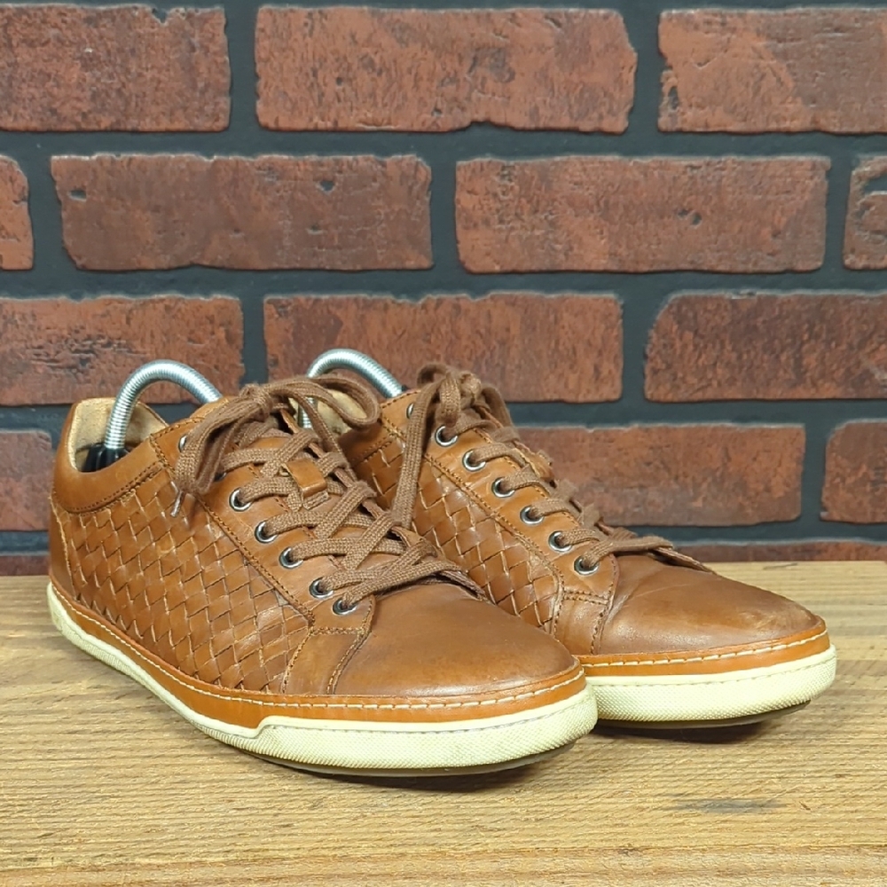 Allen Edmonds Tan Woven Leather Sneakers
